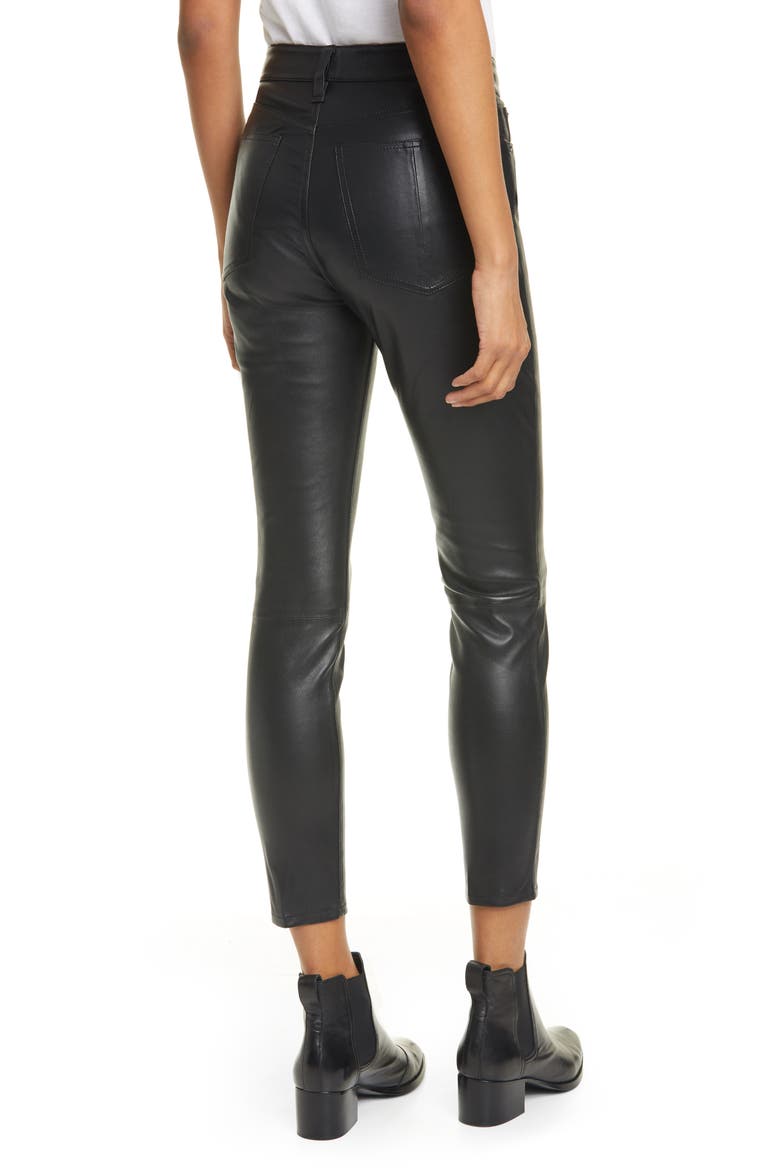 Nina High Waist Skinny Leather Pants, Alternate, color, BLK