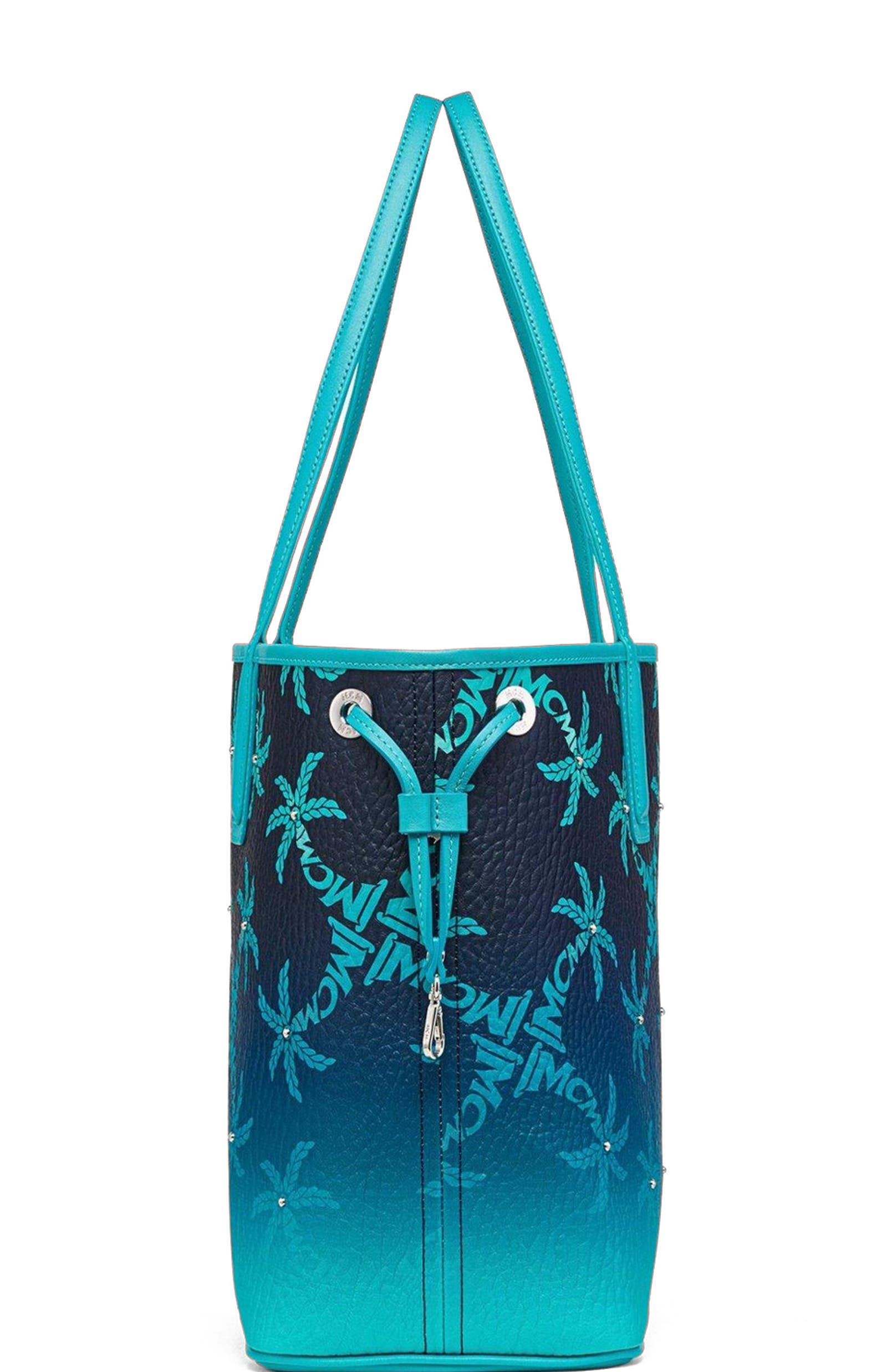 MCM Liz Shopper in Studded Palm Canvas, Alternate, color, 