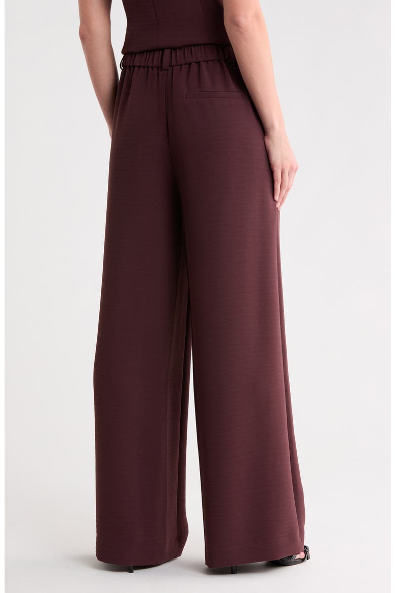 Crepe Wide Leg Trousers, Alternate, color, BURGUNDY FUDGE