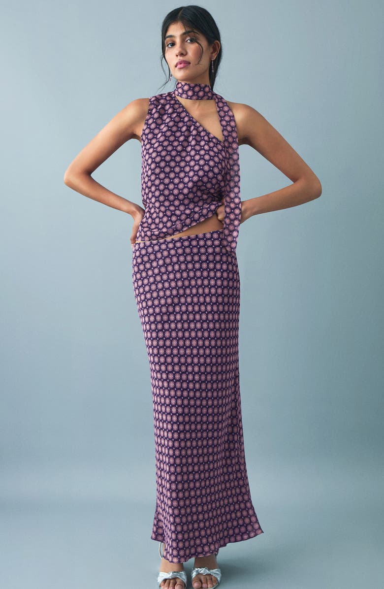 MANGO TEEN Print Maxi Skirt, Alternate, color, Pink/Purple