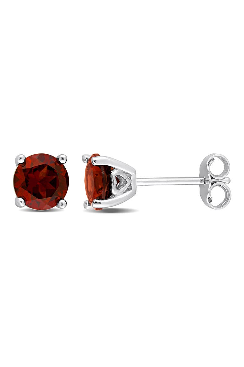Garnet Stud Earrings, Main, color, RED