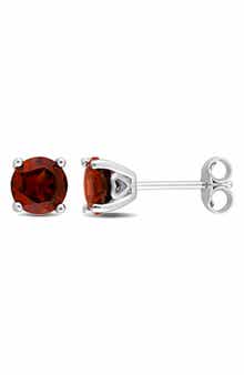 DELMAR Garnet Stud Earrings