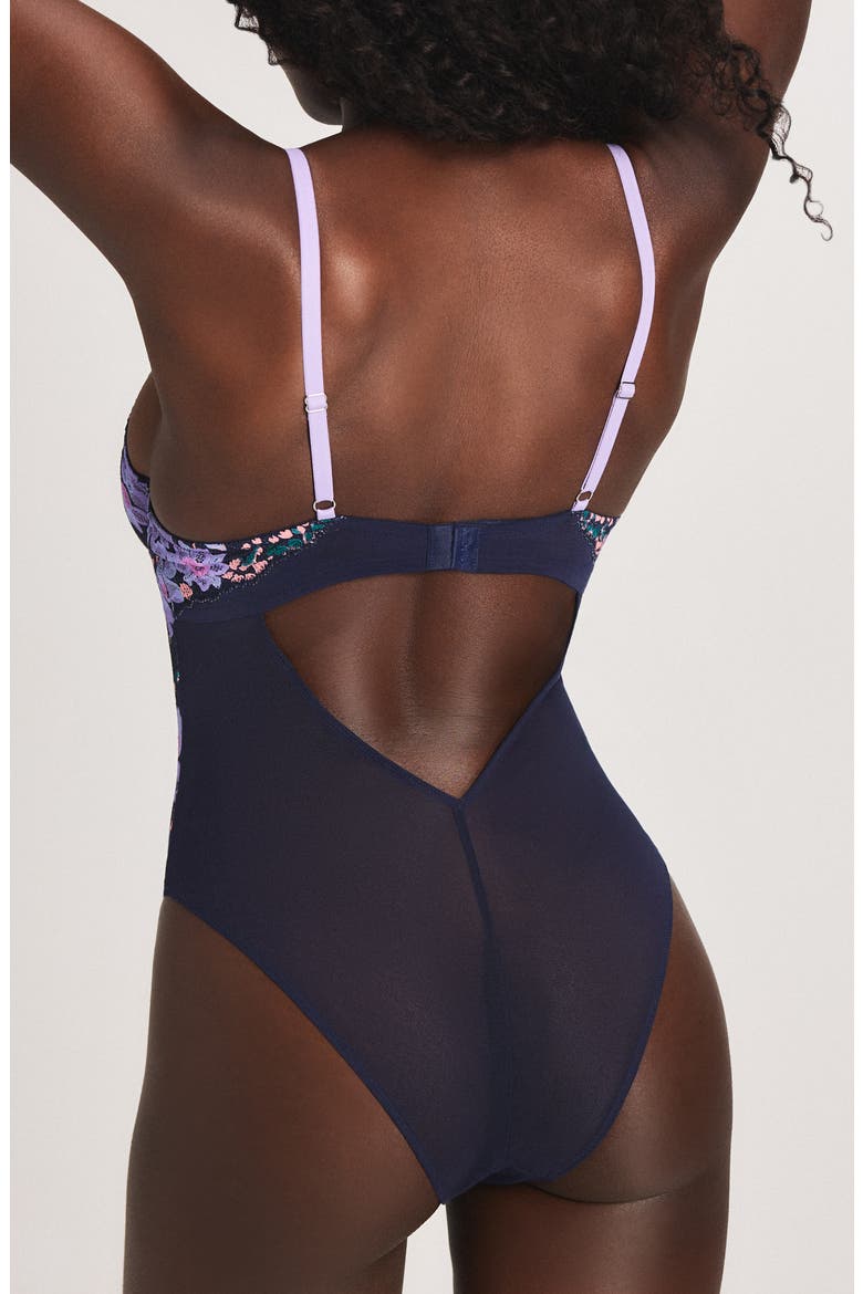 Fleur Fantasy Underwire Teddy, Alternate, color, DARK AND STORMY BLUE