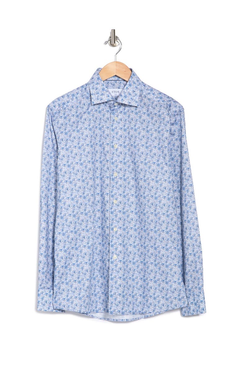 Eton Floral Print Slim Fit Shirt, Alternate, color, 
