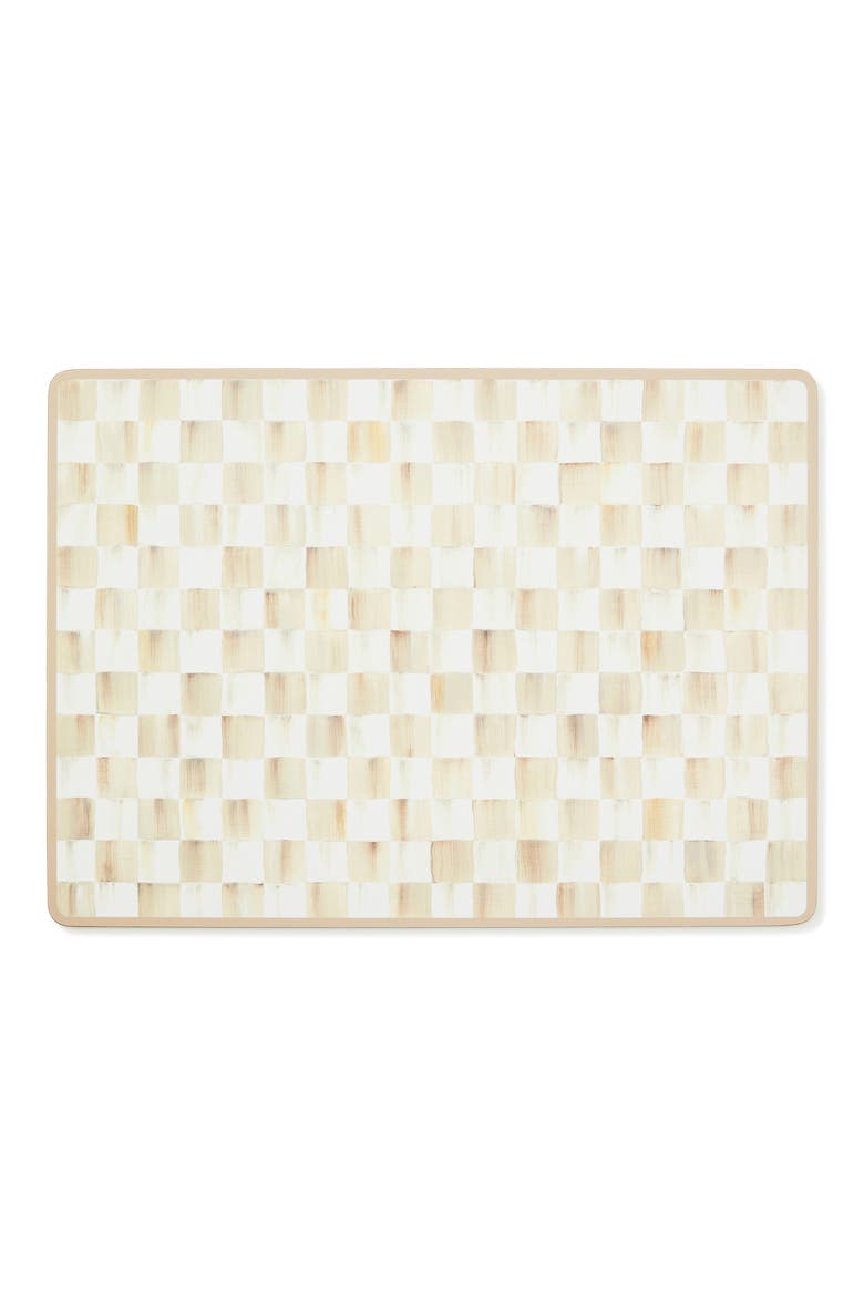 Mocha Check Set of 4 Placemats, Main, color, MOCHA