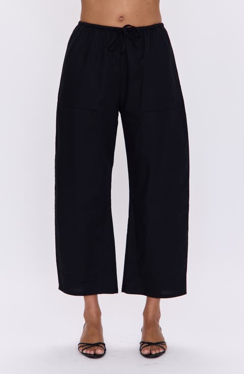 Theo Stretch Cotton Ankle Drawstring Pants