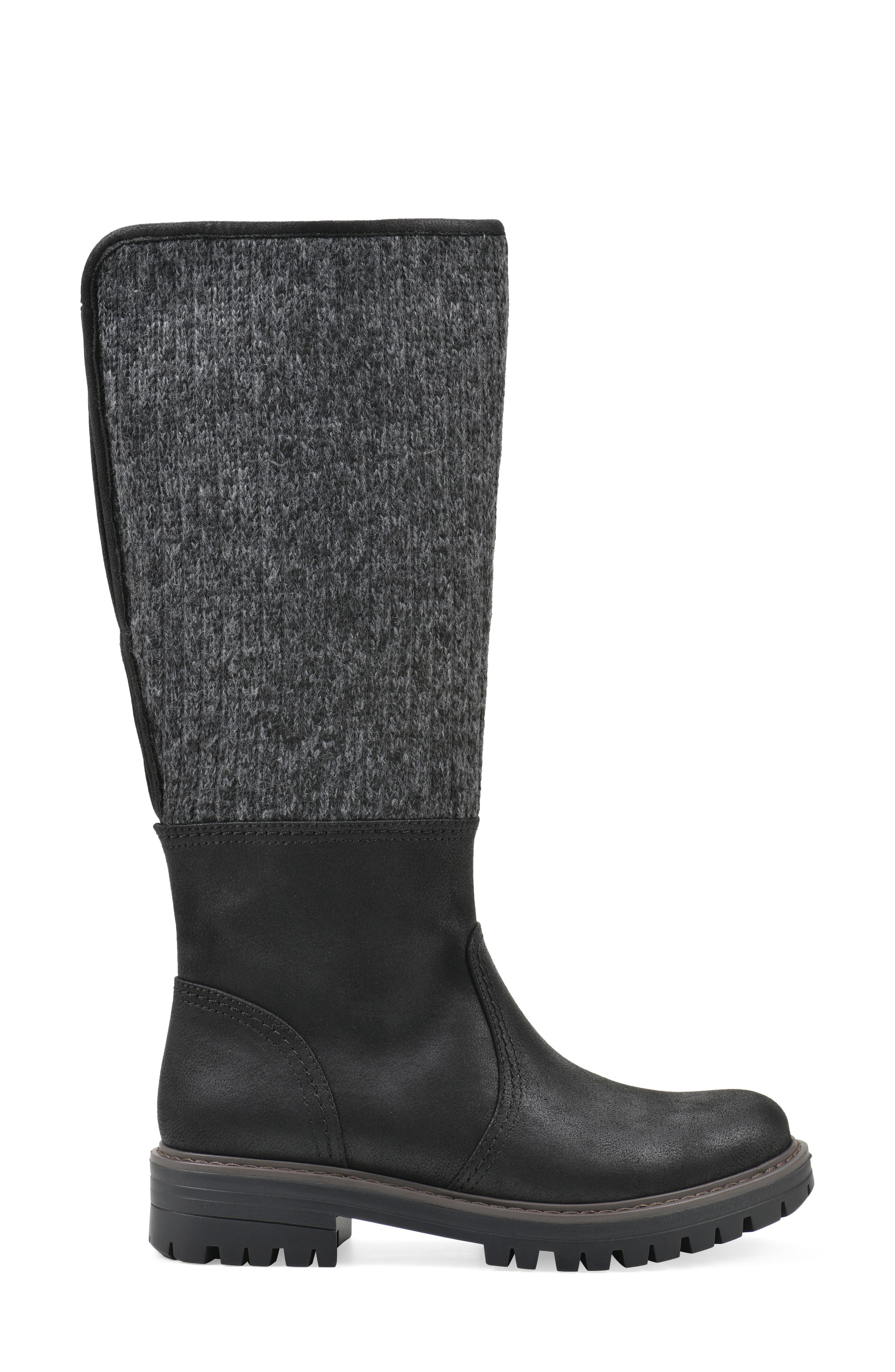 Mavis Knee High Boot, Alternate, color, BLACK/ FABRIC