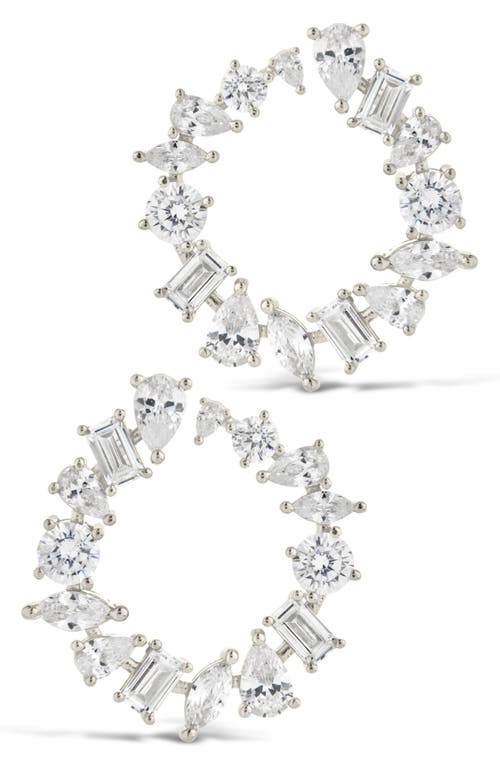 Sterling Forever Shania Cubic Zirconia Frontal Hoop Earrings