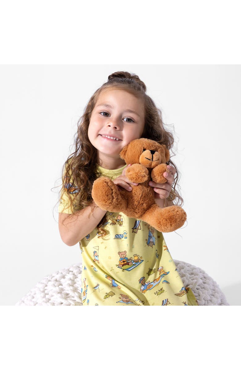 Bellabu Bear Kids' Teddy Bear Picnic Short Sleeve Dress, Alternate, color, Teddy Bear Picnic