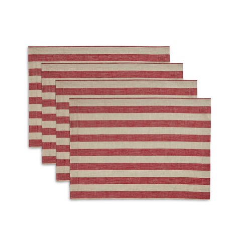 Linen Placemats - Sorrento Stripe, 14" x 19" Inch