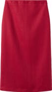 MANGO Linen Midi Skirt