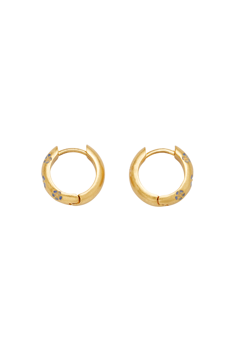 Periwinkle Huggie Earrings, Alternate, color, Gold