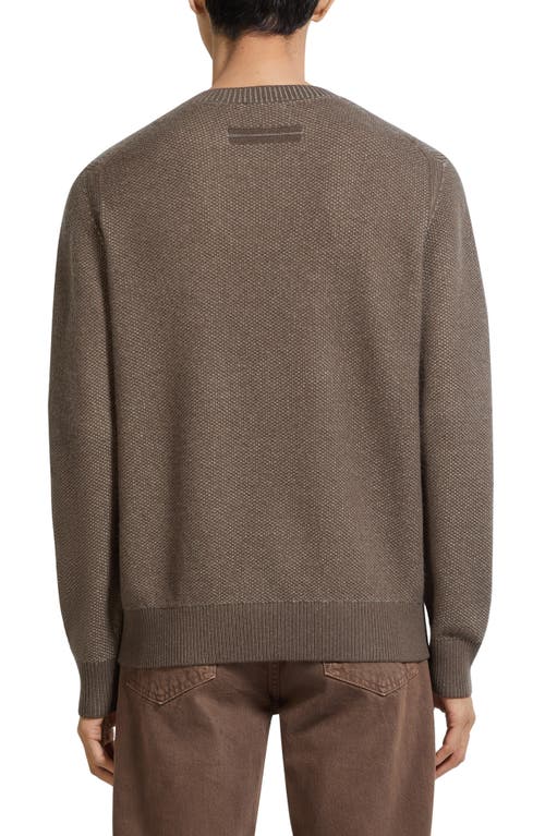 Zegna Oasi Seed Stitch Cashmere Sweater In Brown