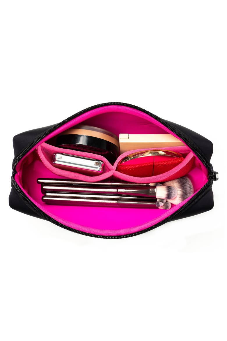 Essentials Cosmetics Pouch, Alternate, color, BLACK/ PINK