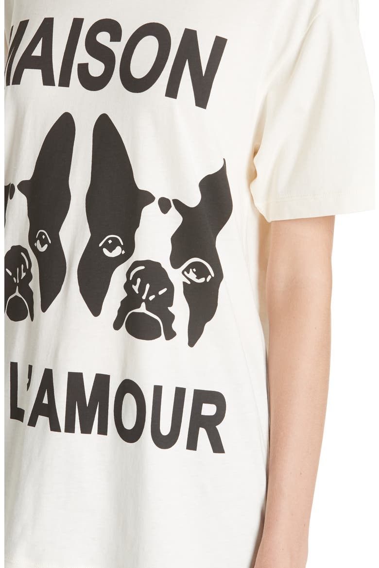 Maison de l'Amour Dog Print Cotton Jersey Tee, Alternate, color, SUNKISSED/ BLACK
