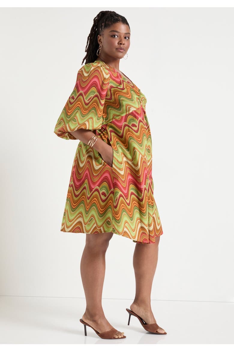 Ring Cut Out Poplin Shirtdress, Alternate, color, HEAT WAVES