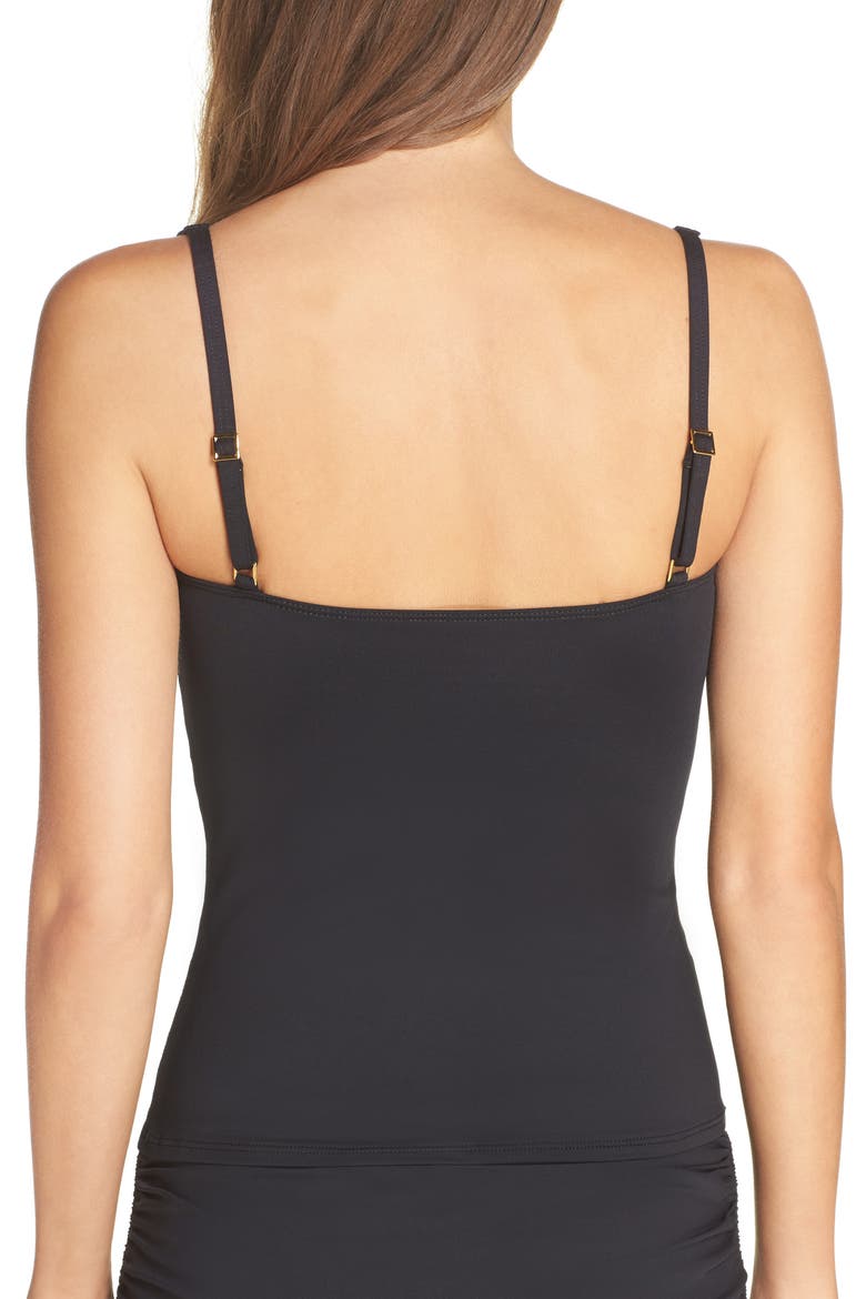 'Glamour' Tankini Top, Alternate, color, BLACK