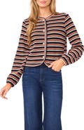 CeCe Stripe Knit Cardigan