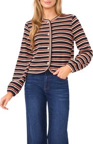 CeCe Stripe Knit Cardigan