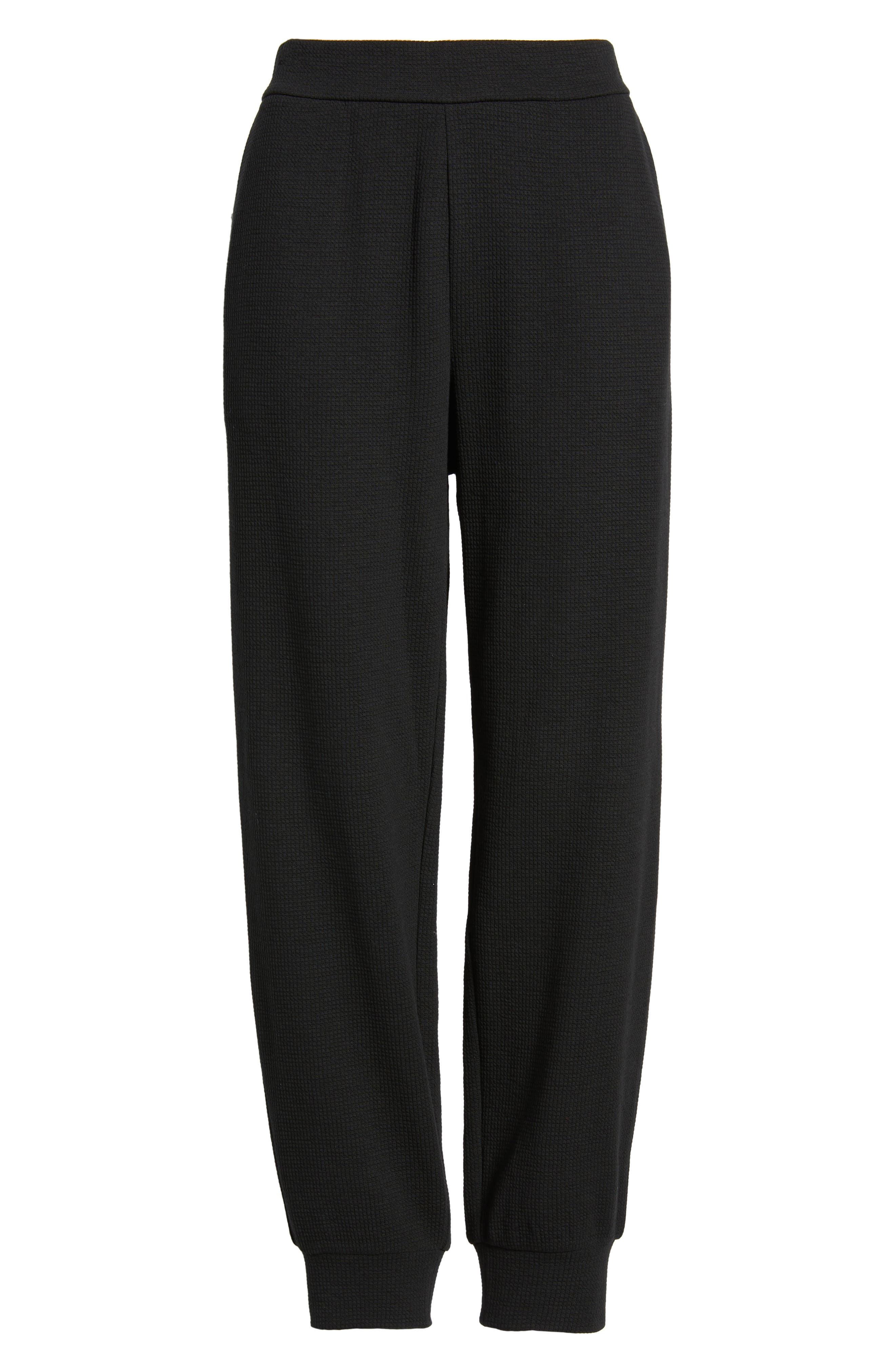 Eileen Fisher Waffle Knit Joggers In Black