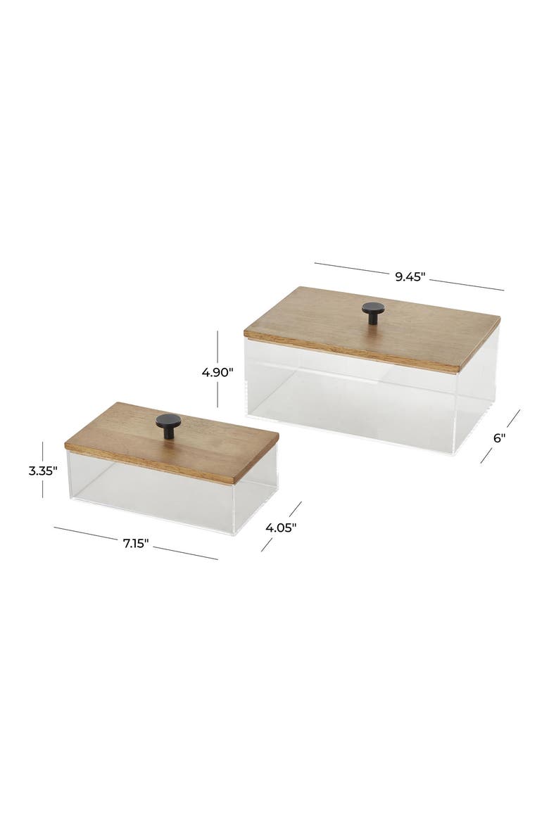 Set of 2 Clear Keepsake Boxes, Alternate, color, CLEAR
