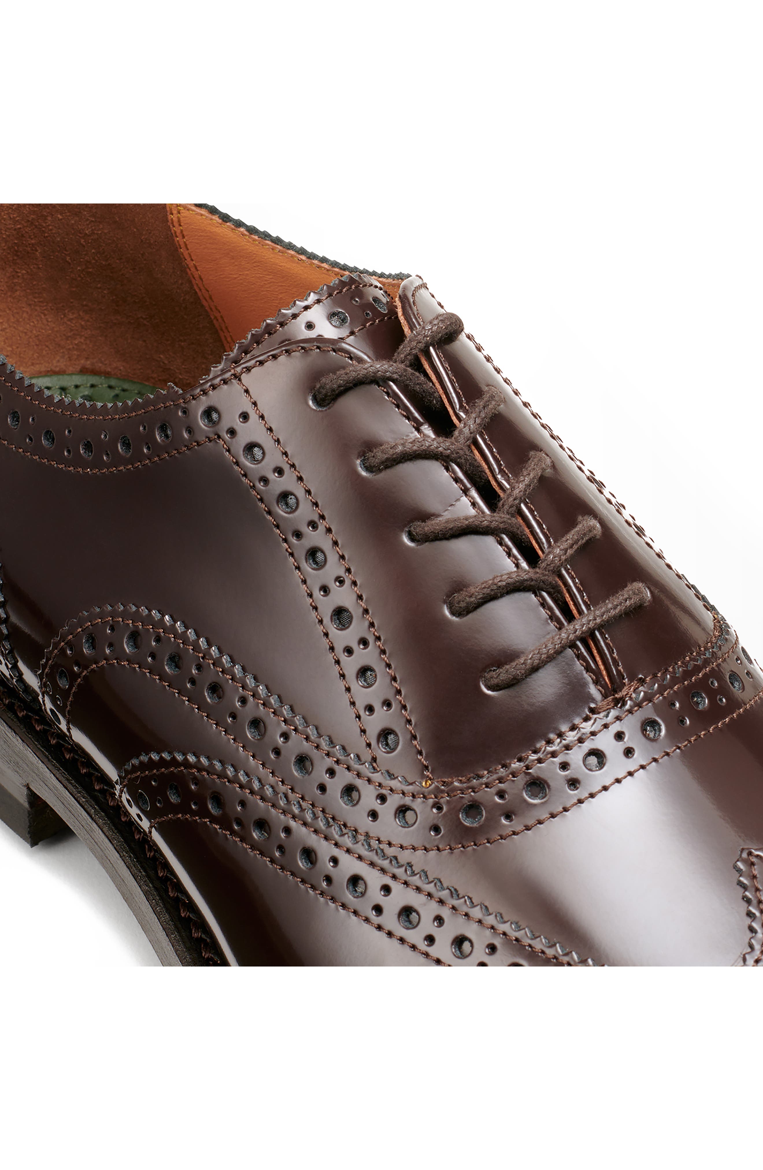 Monogram Wingtip Oxford, Alternate, color, DK BROWN