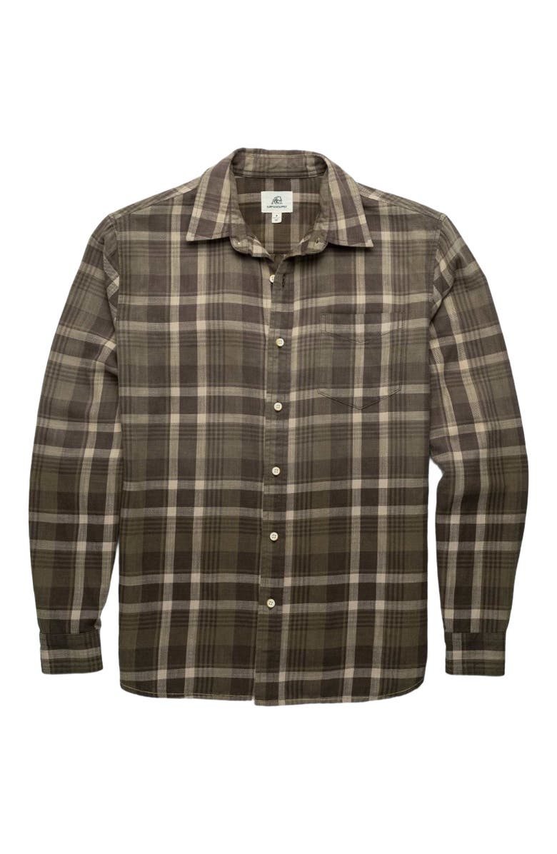 Surfside Supply Co. Brian Ombre Plaid Shirt, Main, color, Green Combo