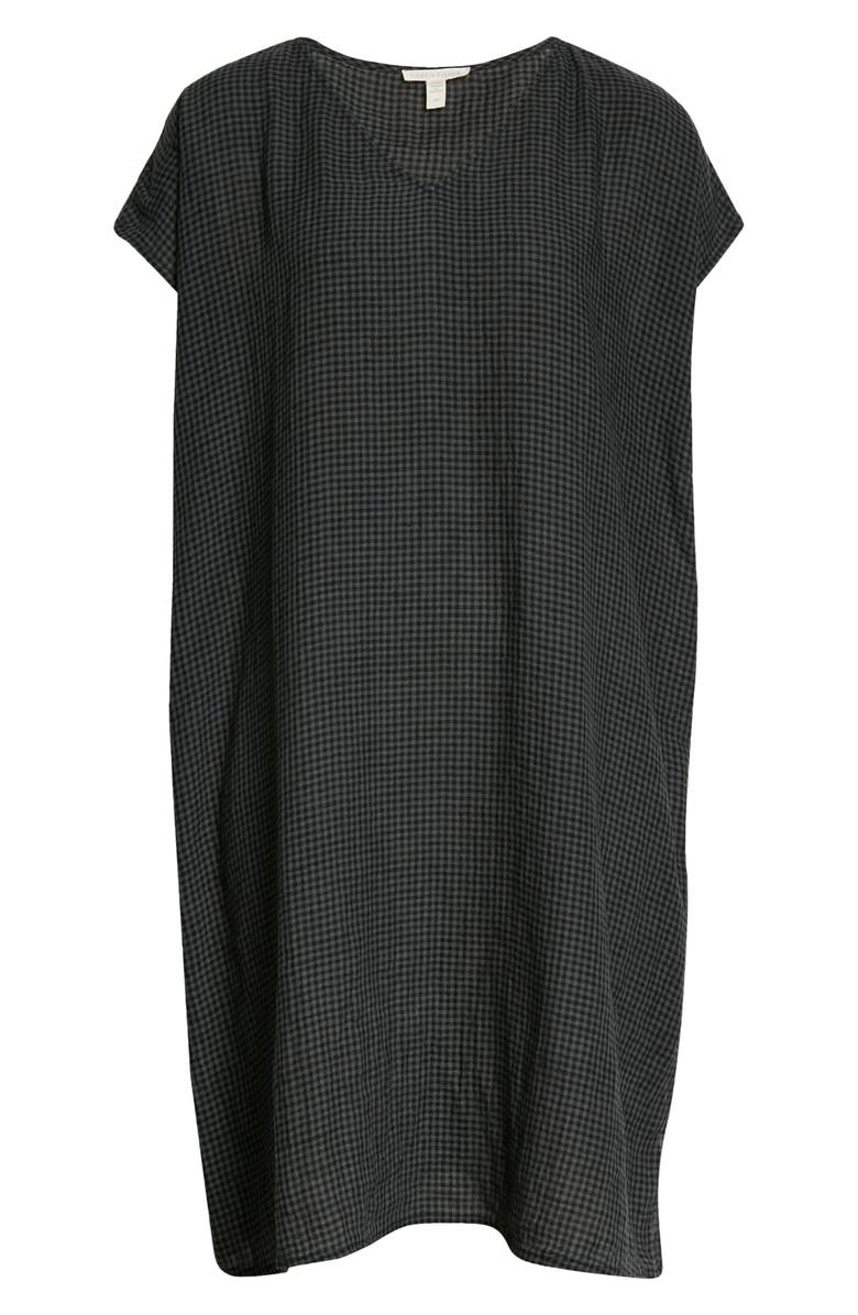 Eileen Fisher V-Neck Seersucker Shift Dress, Alternate, color, 
