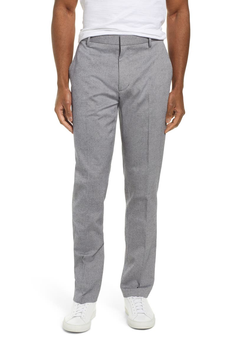 Slim Straight Leg Textured Chinos, Main, color, GREY SHADE