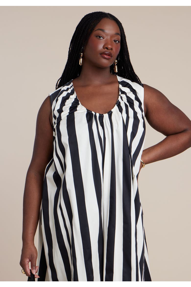 Shirred Neckline Tank Dress, Alternate, color, PIANO STRIPE