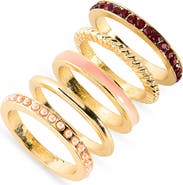 NORDSTROM RACK Mixed Texture Set of 5 Rings