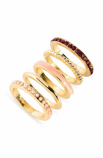 Mixed Texture Set of 5 Rings