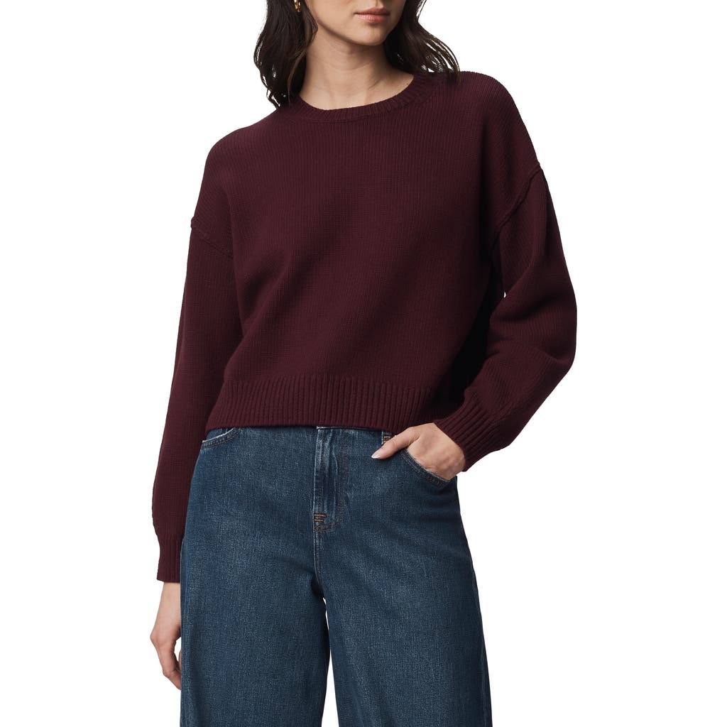 Splendid Delaney Crewneck Cotton Blend Sweater In Brown