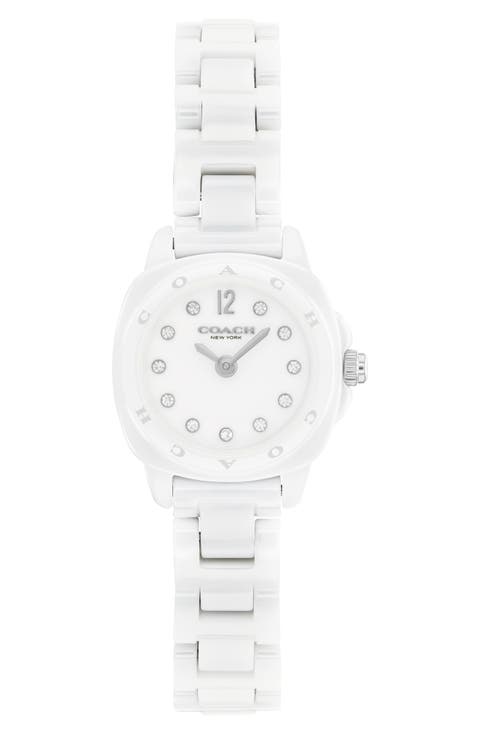 Kitt White Ceramic Bracelet Watch, 21mm