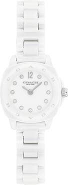 COACH Kitt White Ceramic Bracelet Watch, 21mm