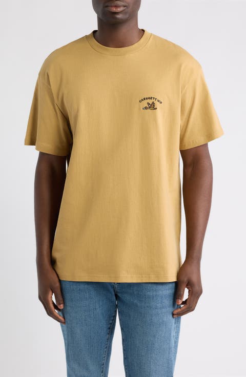 Embroidered Animated Duck Organic Cotton T-Shirt