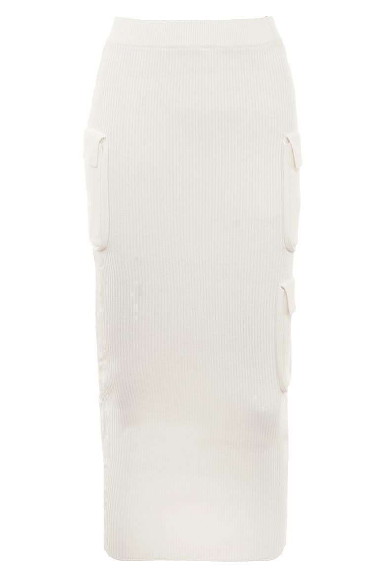Maeve Ribbed Midi Skirt, Alternate, color, WHITE