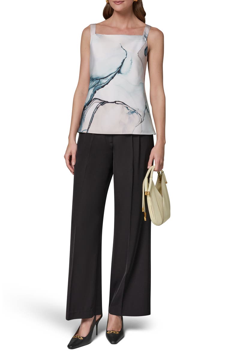 Cowl Neck Satin Tank, Alternate, color, DARK SKYLIGHT MULTI