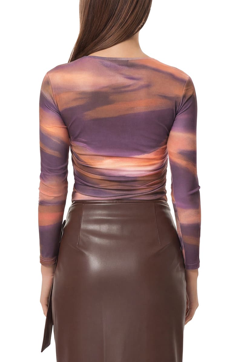 AREA STARS Draped Jersey Top, Alternate, color, Purple, Abstract Stripe