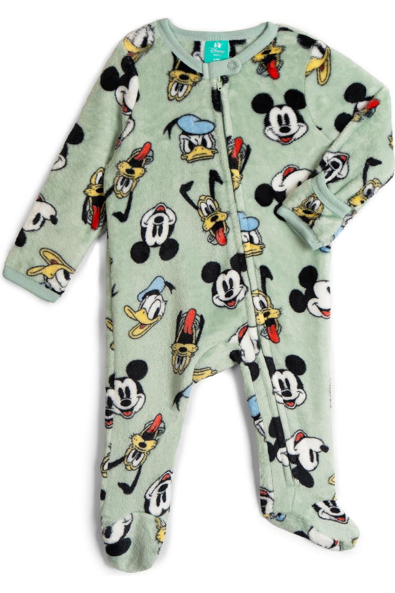 Mickey Mouse Fleece Footed Sleep N' Play, Main, color, Light Aqua