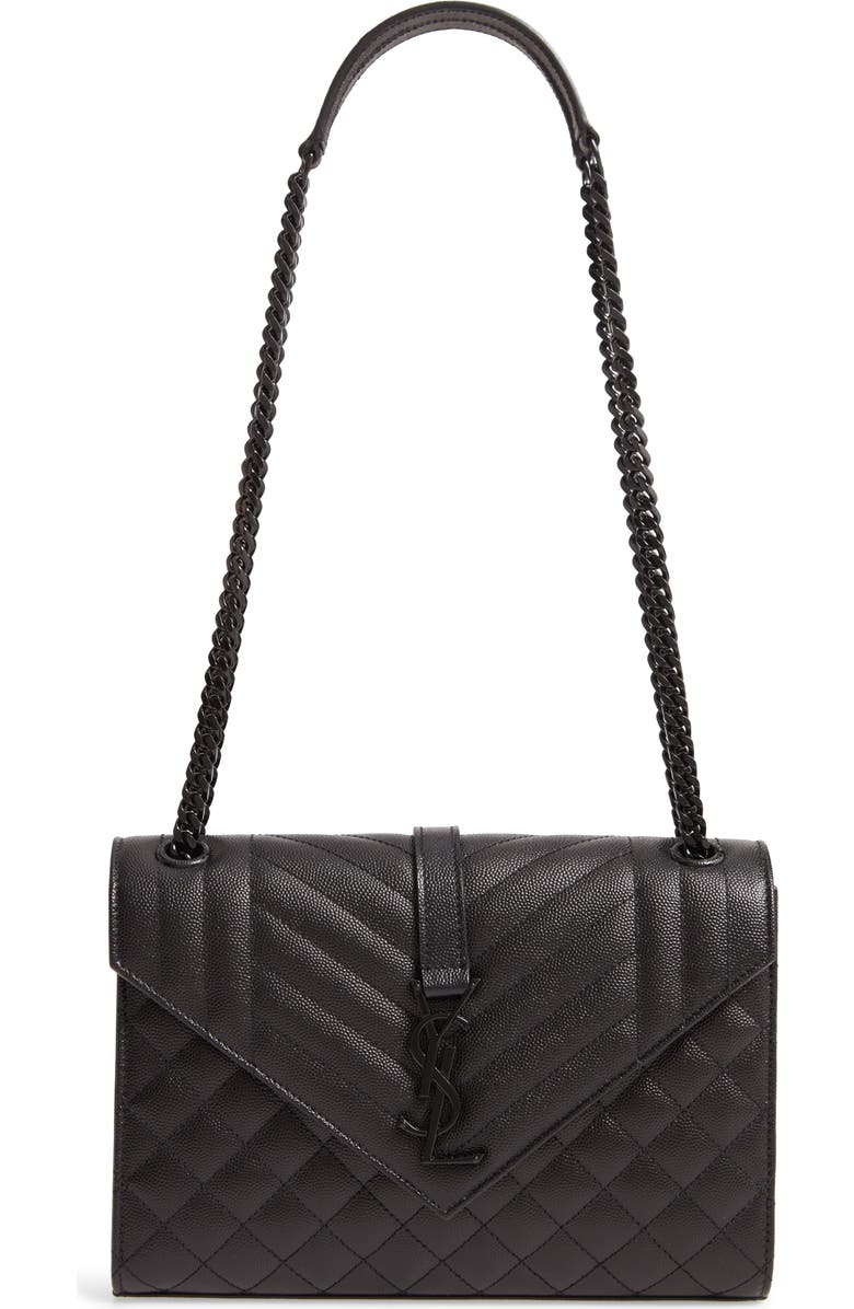 Saint Laurent Medium Monogram Quilted Leather Shoulder Bag, Main, color,