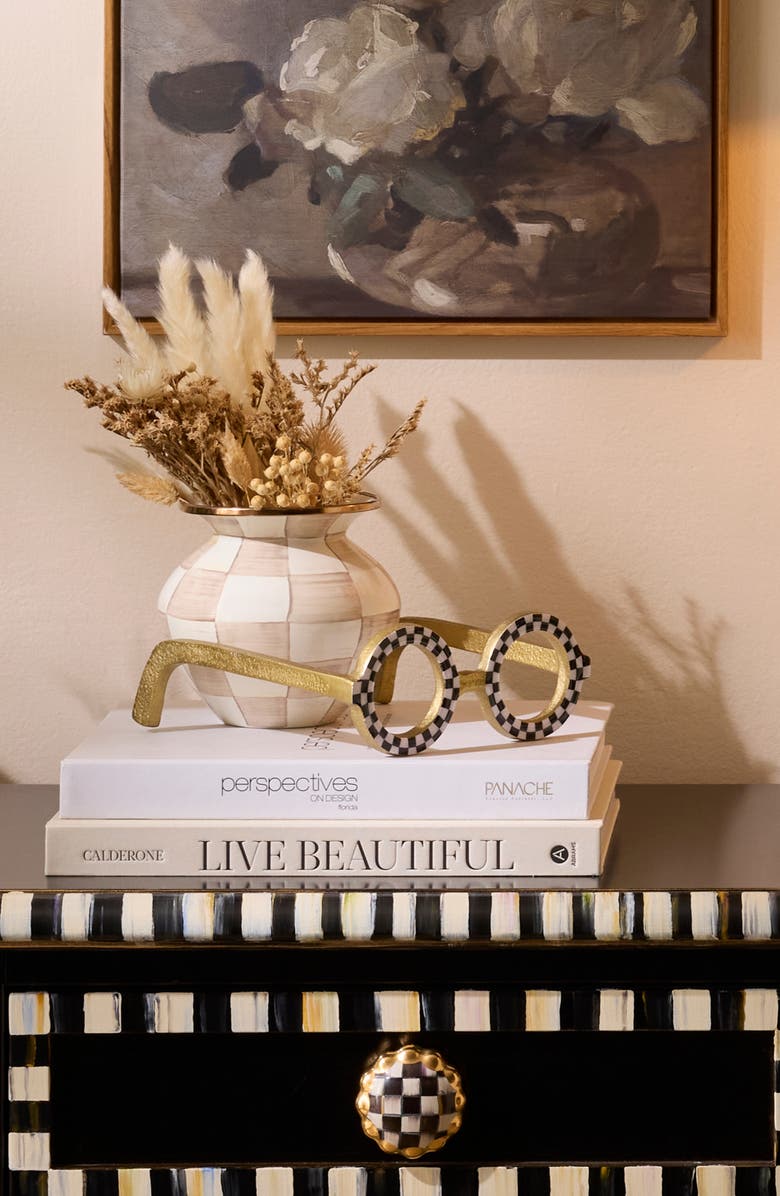 MACKENZIE CHILDS Round Eye Glasses Decor, Alternate, color, Black