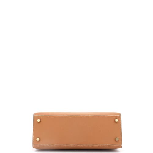 Pre-owned Hermes Hermes Kelly Handbag Brown Epsom With Gold Hardware 25 In Gold