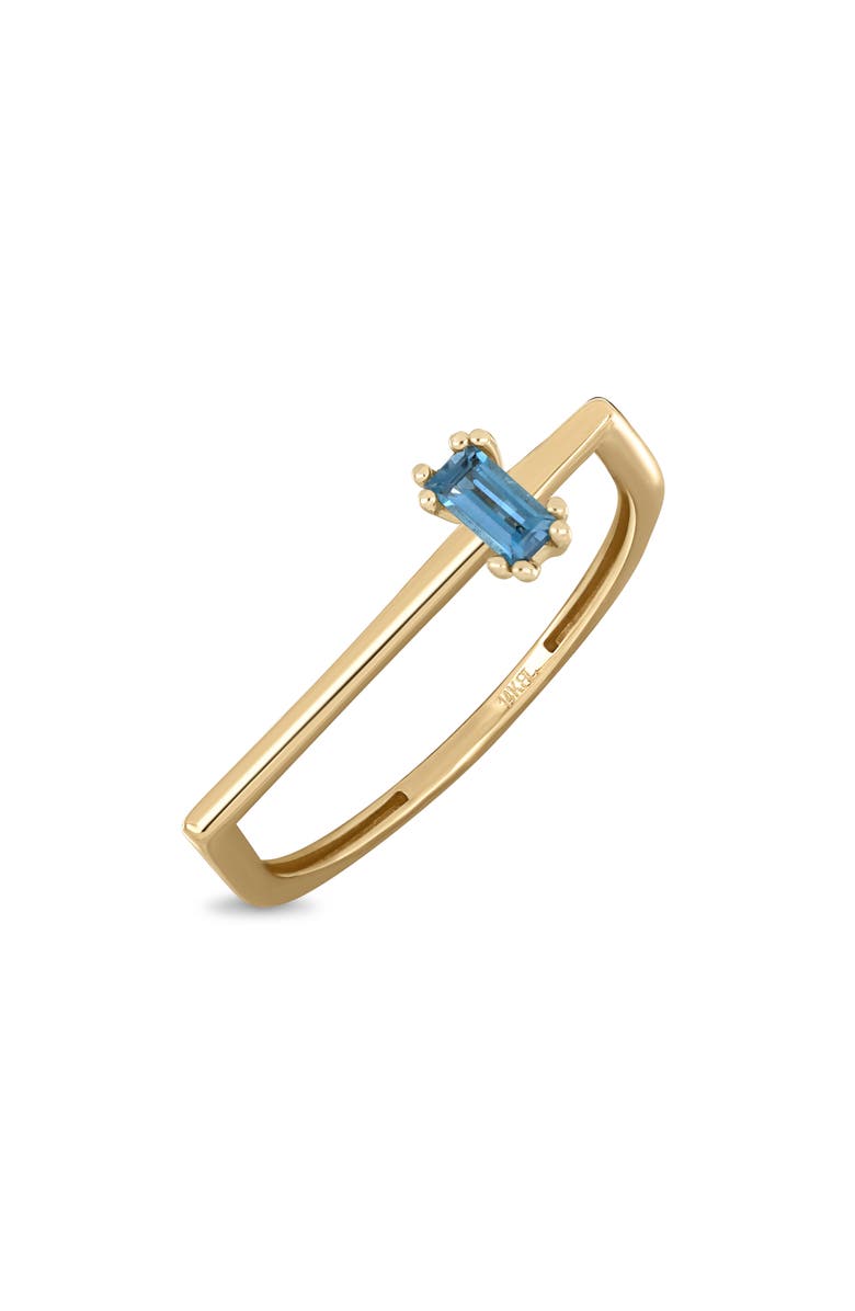 Bony Levy 14K Yellow Gold London Blue Topaz Stackable Ring, Main, color, 14K Yellow Gold