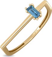 Bony Levy 14K Yellow Gold London Blue Topaz Stackable Ring