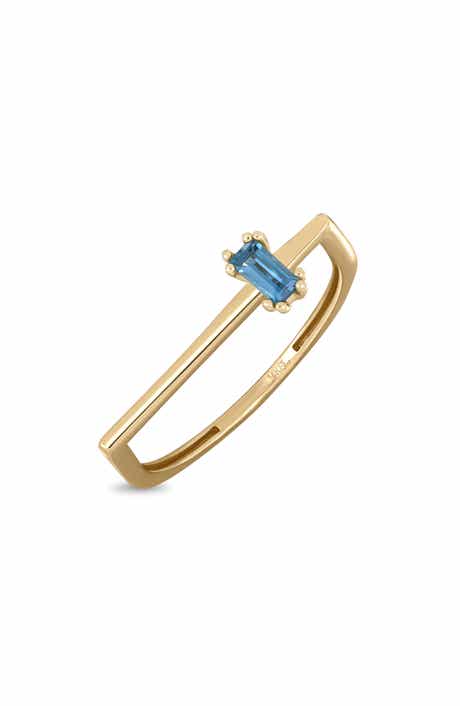 Bony Levy 14K Yellow Gold London Blue Topaz Stackable Ring