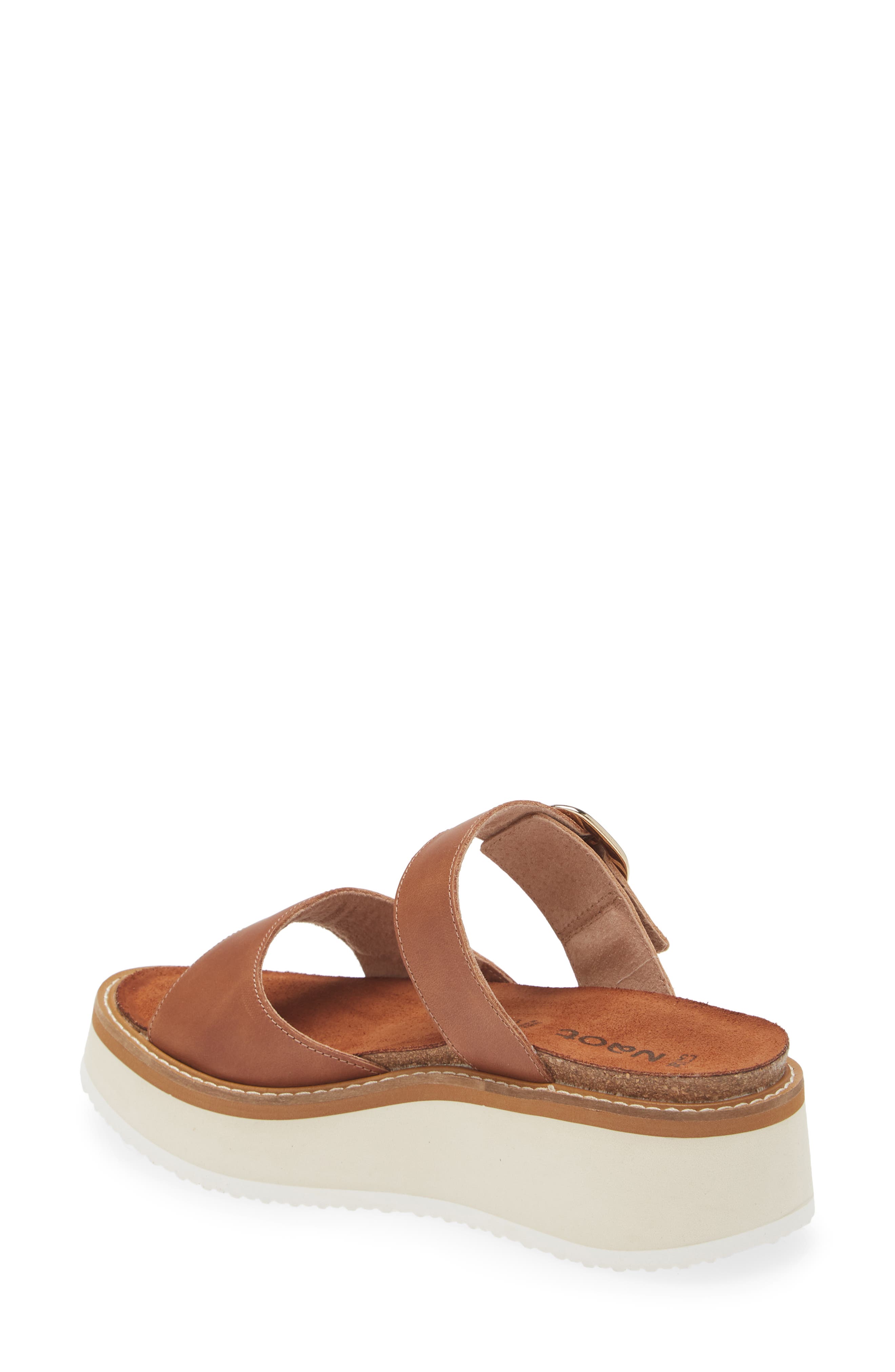 Naot Halvah Platform Wedge Sandal, Alternate, color, Latte Brown Leather