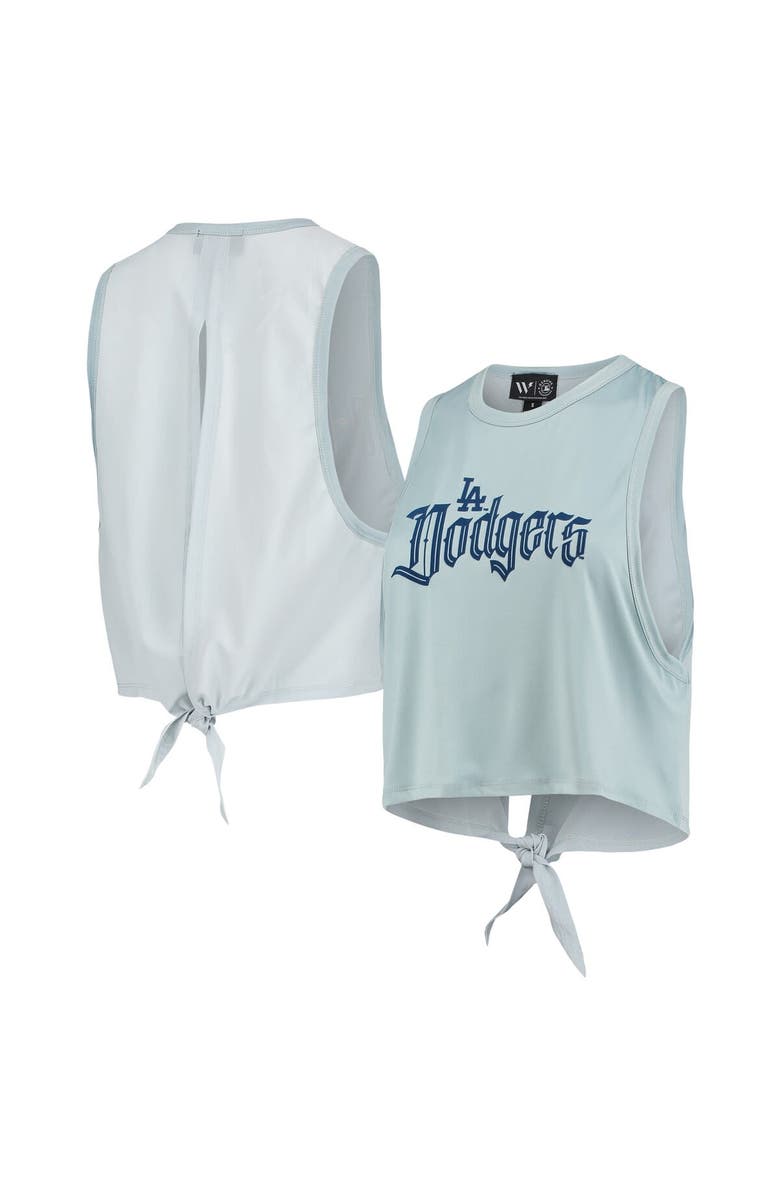 THE WILD COLLECTIVE Women's The Wild Collective Light Blue Los Angeles Dodgers Open Back Twist-Tie Tank Top, Main, color, Light Blue