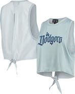 THE WILD COLLECTIVE Women's The Wild Collective Light Blue Los Angeles Dodgers Open Back Twist-Tie Tank Top
