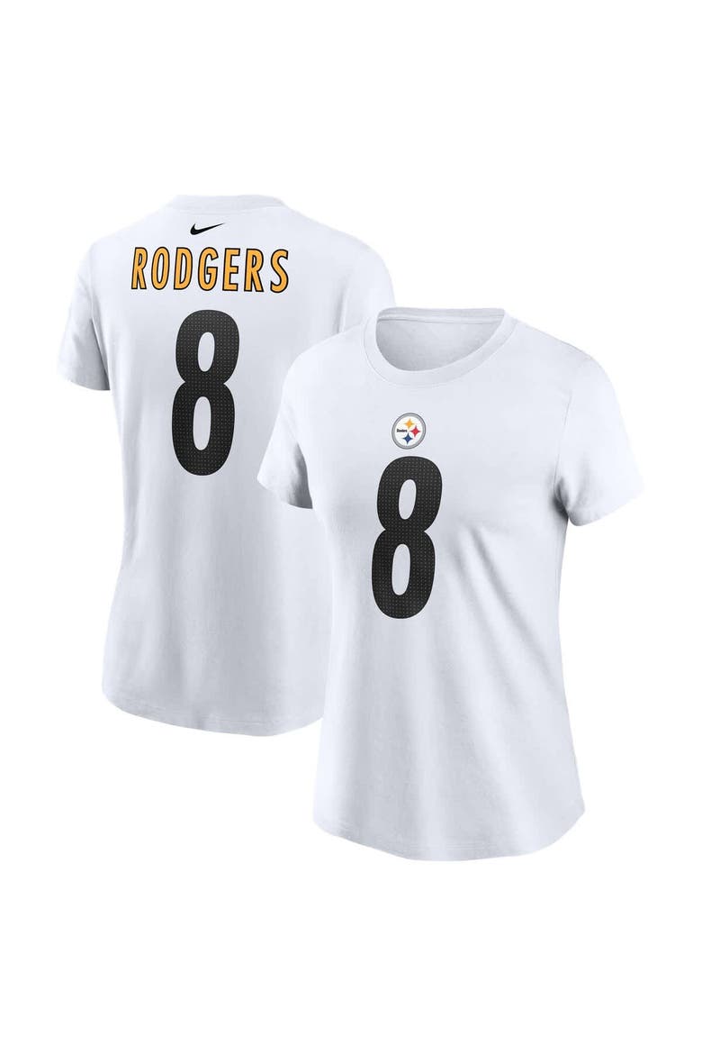 Women's Nike Aaron Rodgers White Pittsburgh Steelers Name & Number T-Shirt, Main, color, White